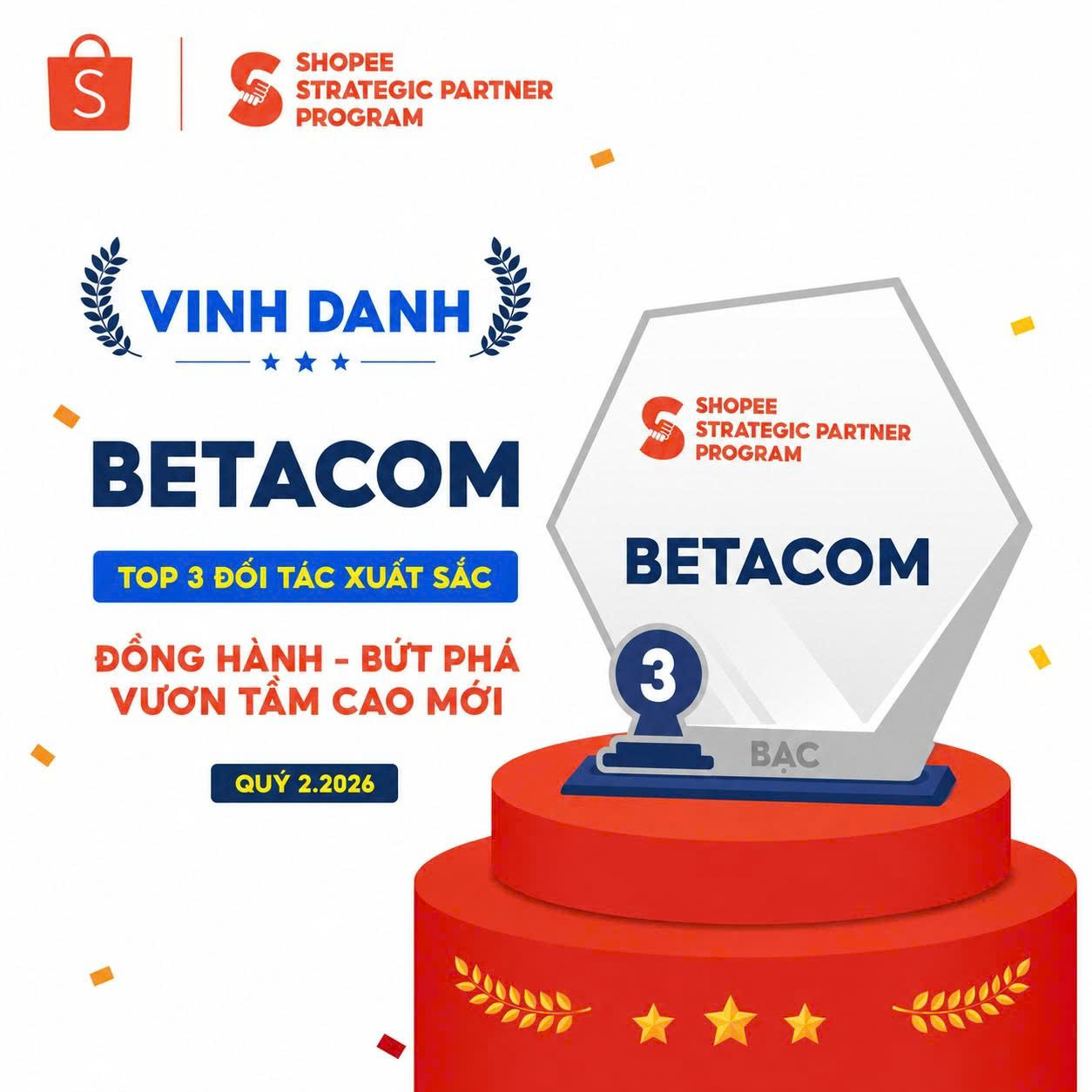 Betacom - Top 3 đối tác xuất sắc quý 2.2026